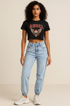 High Waist Jeans with Pockets