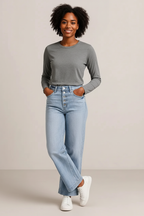 Wide Leg Button Fly Jeans