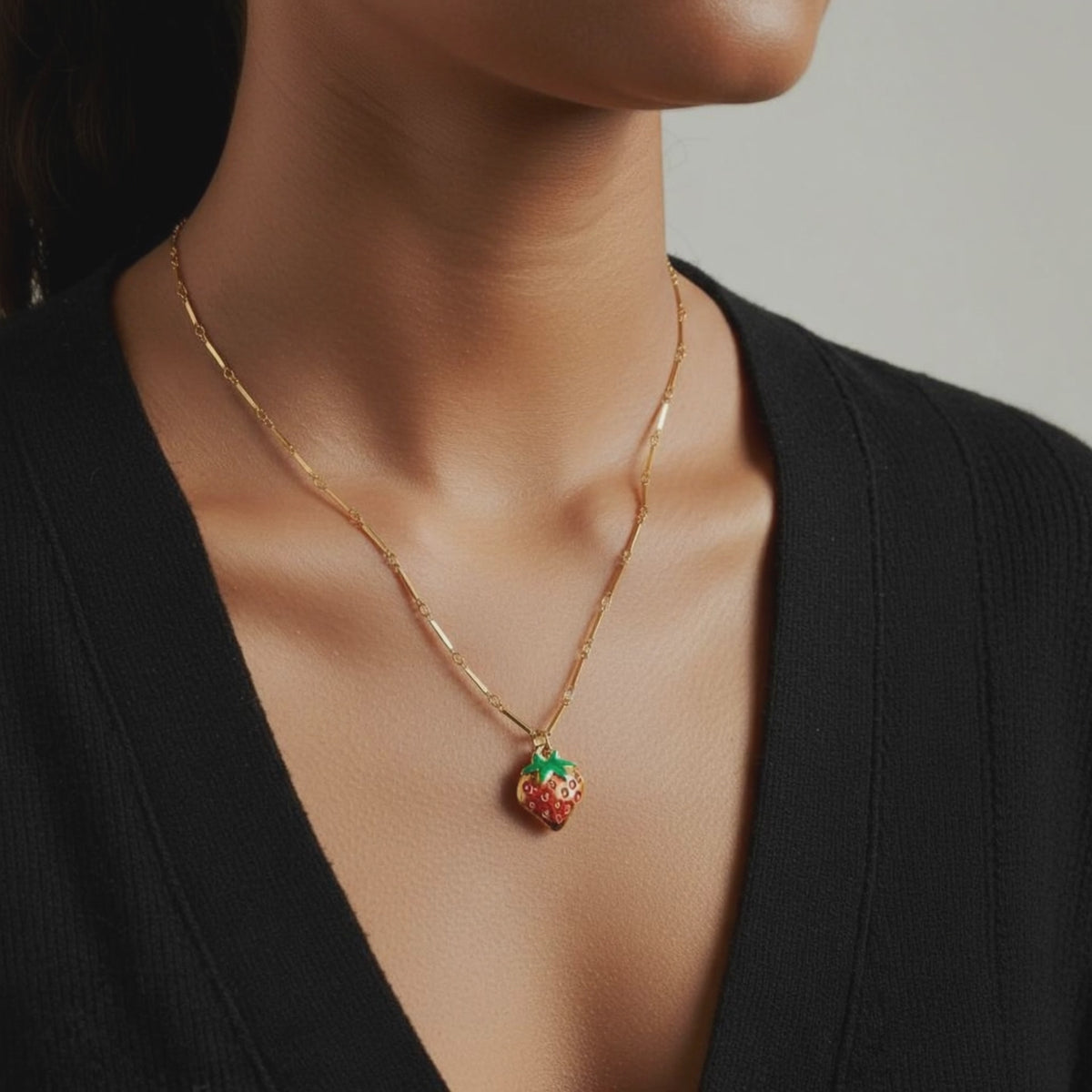 Strawberry Pendant Necklace